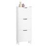 SoBuy FSR151-H-W Mobile Scarpiera Alta e Stretta per un Ingresso Moderno, 3 Ante a Ribalta, 50x19x90 cm, Bianco