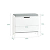 SoBuy FSR151-K-W Panca Scarpiera da Ingresso - Scarpiera Salvaspazio Slim in Legno, Panca Contenitore con 1 ribalte 2 ripiani, 113kg di Carico, Bianco L60xP24xA52 cm
