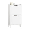 SoBuy FSR151-W Mobile Scarpiera Alta e Stretta per un Ingresso Moderno, 2 Ante a Ribalta, 50x19x90 cm, Bianco