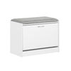 SoBuy FSR16-HG Scarpiera Ingresso Panca Contenitore con Cuscino - Salvaspazio Slim da 60x30x46 cm - Cassapanca Porta Scarpe in Legno per Corridoio o Camera, Portata 120kg