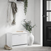 SoBuy FSR16-W Scarpiera Ingresso Panca Contenitore con Cuscino - Salvaspazio Slim da 60x30x48 cm - Cassapanca Porta Scarpe in Legno per Corridoio o Camera, Portata 120kg