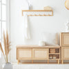 SoBuy FSR163-N + FSR160-N, Σετ εισόδου από φυσικό ξύλο με ντουλάπι και παπούτσια πάγκου με συρόμενες πόρτες | Modular Design