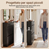 SoBuy FSR169-SCH, Shoe Rack with 4 Folding Doors and 2 Entrance Drawers | Mobile shoe rack, large capacity, ideal for entrance, corridor and small apartments