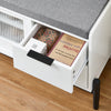 SoBuy Panca con seduta, Scarpiera con 2 ante scorrevoli e 2 cassetti, Panca ingresso con vano portaoggetti, 110x35x51cm FSR187-W