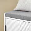 SoBuy Panca con seduta, Scarpiera con 2 ante scorrevoli e 2 cassetti, Panca ingresso con vano portaoggetti, 110x35x51cm FSR187-W