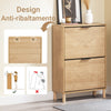 SoBuy FSR200-N Scarpiera Salvaspazio Slim – Mobile Ingresso Moderno con Ante Ribaltabili, Scarpiere Moderne in Legno Chiaro per 8 Paia Scarpe – Mobiletto Esterno Slim 60x24x88 cm