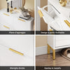 SoBuy FSR206-GW Scarpiera Salvaspazio Slim Ingresso - Mobile Scarpiera Bianca con 4 Ante a Ribalta, Profondità 19 cm, Design Nordico con Finitura Lucida e Maniglie Dorate, 100x19x90cm
