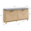 SoBuy FSR211-N Panca Scarpiera da Ingresso Slim - Scarpiera Ingresso con Seduta per Scarpe Grandi EU 47, Capacità 237kg, Piccoli Appartamenti, Legno 100x24x50 cm