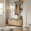 SoBuy FSR211-N Panca Scarpiera da Ingresso Slim - Scarpiera Ingresso con Seduta per Scarpe Grandi EU 47, Capacità 237kg, Piccoli Appartamenti, Legno 100x24x50 cm