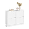 SoBuy FSR216-W, Scarpiera Salvaspazio Slim Legno - Adatta A Scarpe EU 47, Mobiletto Scarpiera per Ingressi, Corridoi, Appartamenti Piccoli, Perfetta Per Monolocali e Case Moderne - 105×18×78cm