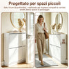 SoBuy FSR216-W, Scarpiera Salvaspazio Slim Legno - Adatta A Scarpe EU 47, Mobiletto Scarpiera per Ingressi, Corridoi, Appartamenti Piccoli, Perfetta Per Monolocali e Case Moderne - 105×18×78cm