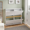 SoBuy FSR225-E-W Scarpiera Slim Salvaspazio 4 Ante a Ribalta, Bianco - immagine 11/12