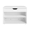 SoBuy FSR25-W Panca Scarpiera Ingresso Scarpiera Salvaspazio Slim con Seduta Imbottita Contenitore Ripiani Cassapanca Panca Contenitore Bianco 60x30x44 cm Portata 120kg