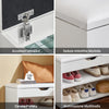 SoBuy FSR25-W Panca Scarpiera Ingresso Scarpiera Salvaspazio Slim con Seduta Imbottita Contenitore Ripiani Cassapanca Panca Contenitore Bianco 60x30x44 cm Portata 120kg