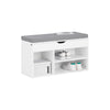 SoBuy FSR45-HG Panca scarpiera legno Portascarpe salvaspazio Scarpiera Ingresso Cassapanca Contenitore da Interno con Seduta L80*P30*A48cm Bianco