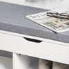 SoBuy FSR45-HG Panca scarpiera legno Portascarpe salvaspazio Scarpiera Ingresso Cassapanca Contenitore da Interno con Seduta L80*P30*A48cm Bianco