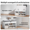 SoBuy FSR45-HG Panca scarpiera legno Portascarpe salvaspazio Scarpiera Ingresso Cassapanca Contenitore da Interno con Seduta L80*P30*A48cm Bianco