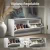 SoBuy Panca scarpiera 97x30x47cm - Bianca con Cuscino Grigio FSR62-II-W