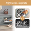 SoBuy FSR64-HG Scarpiera Salvaspazio Slim da Ingresso Panca Contenitore con Cuscino, Cassapanca Scarpiera Regolabile per Casa, Camera, Corridoio, L104*P24*A51cm, Grigio
