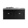 SoBuy FSR64-SCH Scarpiera Salvaspazio Slim da Ingresso Panca Contenitore con Cuscino, Cassapanca Scarpiera Regolabile per Casa, Camera, Corridoio, L104*P24*A51cm Nero