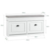 SoBuy FSR64-WG Scarpiera Salvaspazio Slim da Ingresso Panca Contenitore con Cuscino, Cassapanca Scarpiera Regolabile per Camera, Corridoio, 104x24x51cm, Effetto Legno Invecchiato Bianco