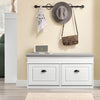 SoBuy FSR64-WG Scarpiera Salvaspazio Slim da Ingresso Panca Contenitore con Cuscino, Cassapanca Scarpiera Regolabile per Camera, Corridoio, 104x24x51cm, Effetto Legno Invecchiato Bianco