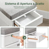 SoBuy FSR64-WG Scarpiera Salvaspazio Slim da Ingresso Panca Contenitore con Cuscino, Cassapanca Scarpiera Regolabile per Camera, Corridoio, 104x24x51cm, Effetto Legno Invecchiato Bianco