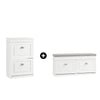 SoBuy FSR64-W+FSR78-W, Set Ingresso Bianco con Panchina e Armadietto Scarpe a Cassettoni Ribaltabili | Profondità 24 cm