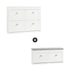 SoBuy FSR64-W+FSR79-W, Set Ingresso Bianco con panca portascarpe e Armadietto Scarpe | 6 Cassettoni Ribaltabili | Profondità 24cm