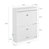 SoBuy FSR78-L-W Scarpiera con 2 Ribalte, Mobile Porta Scarpe da Ingresso, Scarpiera Salvaspazio per 12 Paia, per Corridoio o Ingresso, 75x24x96cm Bianco