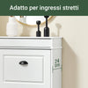 SoBuy FSR78-WG Scarpiera Salvaspazio Slim Mobiletto da Ingresso con 2 Ante a Ribalta Armadio Portascarpe Scarpiera Moderna per Ingresso, Corridoio o Camera 54x24x82cm Effetto Legno Invecchiato Bianco