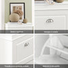 SoBuy FSR64-W+FSR78-W, Set Ingresso Bianco con Panchina e Armadietto Scarpe a Cassettoni Ribaltabili | Profondità 24 cm