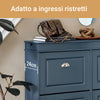 SoBuy FSR79-B Scarpiera Slim con 4 Ante a Ribalta, Mobile Ingrosso Salvaspazio, Ingresso Moderno, 105x24x83 cm, Blu
