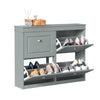 SoBuy FSR79-HG Scarpiera Slim con 4 Ante a Ribalta, Mobile Ingrosso Salvaspazio, Ingresso Moderno, 105x24x83 cm, Grigio
