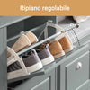 SoBuy FSR79-HG Scarpiera Slim con 4 Ante a Ribalta, Mobile Ingrosso Salvaspazio, Ingresso Moderno, 105x24x83 cm, Grigio