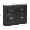 SoBuy FSR79-SCH Scarpiera Slim Salvaspazio Mobiletto da Ingresso 4 Ante a Ribalta, Armadio Portascarpe Scarpiera Moderna per Ingresso, Corridoio o Camera da Letto 105x24x83cm Nero