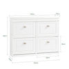 SoBuy FSR79-W Scarpiera Slim con 4 Ante a Ribalta, Mobile Ingrosso Salvaspazio, Ingresso Moderno, 105x24x83 cm, Bianco