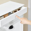 SoBuy FSR79-WG Scarpiera Salvaspazio Slim Mobiletto da Ingresso con 4 Ante a Ribalta Armadio Portascarpe Scarpiera Moderna per Ingresso, Corridoio o Camera 103x23x82cm Effetto Legno Invecchiato Bianco