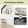SoBuy FSR79-W Scarpiera Slim con 4 Ante a Ribalta, Mobile Ingrosso Salvaspazio, Ingresso Moderno, 105x24x83 cm, Bianco