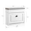 SoBuy FSR82-K-WG Scarpiera Salvaspazio Slim con Seduta Panca Scarpiera da Ingresso Contenitore in Legno Mobile Scarpiera Ingresso per Scarpe, 61x24x51cm Effetto Legno Invecchiato Bianco