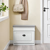 SoBuy FSR82-K-WG Scarpiera Salvaspazio Slim con Seduta Panca Scarpiera da Ingresso Contenitore in Legno Mobile Scarpiera Ingresso per Scarpe, 61x24x51cm Effetto Legno Invecchiato Bianco