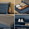 SoBuy FSR82-L-B Scarpiera Salvaspazio Slim con Seduta - Panca Scarpiera da Ingresso Contenitore in Legno, Mobile Ingresso per Scarpe, Regolabile, 75x24x52 cm, Blu