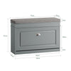 SoBuy FSR82-L-HG Scarpiera Salvaspazio Slim con Seduta - Panca Scarpiera da Ingresso Contenitore in Legno, Mobile Ingresso per Scarpe, Regolabile, 75*24*51 cm, Grigio