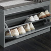 SoBuy FSR82-L-HG Scarpiera Salvaspazio Slim con Seduta - Panca Scarpiera da Ingresso Contenitore in Legno, Mobile Ingresso per Scarpe, Regolabile, 75*24*51 cm, Grigio
