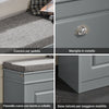 SoBuy FSR82-L-HG Scarpiera Salvaspazio Slim con Seduta - Panca Scarpiera da Ingresso Contenitore in Legno, Mobile Ingresso per Scarpe, Regolabile, 75*24*51 cm, Grigio