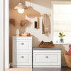 SoBuy FSR82-L-W Scarpiera Salvaspazio Slim con Seduta - Panca Scarpiera da Ingresso Contenitore in Legno, Mobile Ingresso per Scarpe, Regolabile, 75x24x51 cm, Bianco
