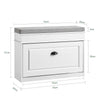 SoBuy FSR82-L-WG Scarpiera Salvaspazio Slim con Seduta Panca Scarpiera da Ingresso Contenitore in Legno Mobile Scarpiera Ingresso per Scarpe, 75x24x51cm Effetto Legno Invecchiato Bianco