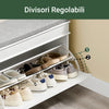 SoBuy FSR82-L-WG Scarpiera Salvaspazio Slim con Seduta Panca Scarpiera da Ingresso Contenitore in Legno Mobile Scarpiera Ingresso per Scarpe, 75x24x51cm Effetto Legno Invecchiato Bianco