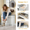 SoBuy FSR82-L-WG Scarpiera Salvaspazio Slim con Seduta Panca Scarpiera da Ingresso Contenitore in Legno Mobile Scarpiera Ingresso per Scarpe, 75x24x51cm Effetto Legno Invecchiato Bianco