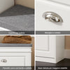 SoBuy FSR82-L-W Scarpiera Salvaspazio Slim con Seduta - Panca Scarpiera da Ingresso Contenitore in Legno, Mobile Ingresso per Scarpe, Regolabile, 75x24x51 cm, Bianco